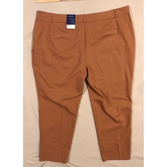 Women's NWT Apt. 9 Torie Straight Mid-Rise Dress Pants Tala Brown Plus Size 24W - Picture 3 of 9